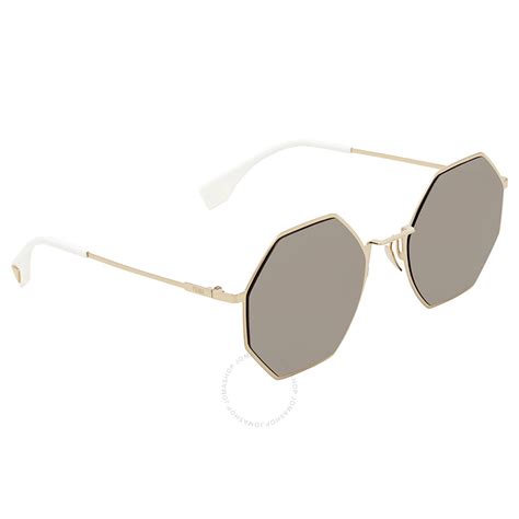 fendi ff 0292 s|Fendi Grey Ivory Round Sunglasses FF 0292/S J5G/UE 53.